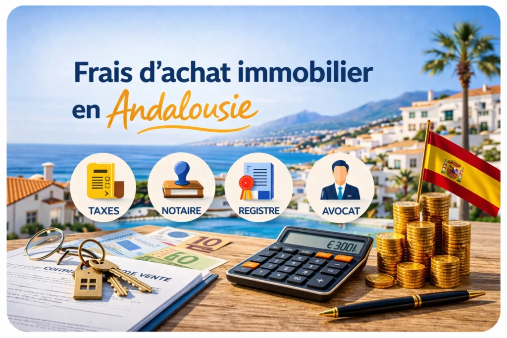 Frais d’achat immobilier en Andalousie avec taxes, notaire, registre foncier et avocat