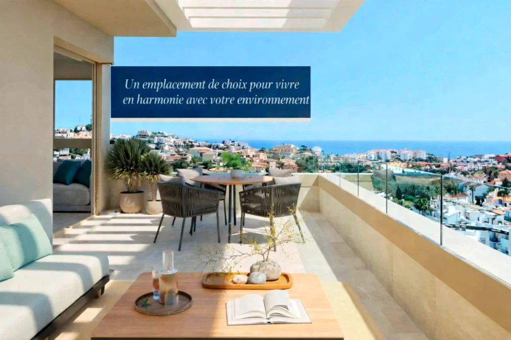 Terrasse d’appartement Riviera avec vue sur la mer à Mijas Costa